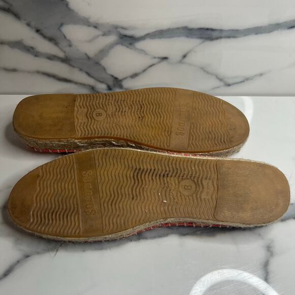 Soludos Women's Coral Orange Beachy Espadrilles Slip-On Flats Sandals Sz 8 - Picture 5 of 5